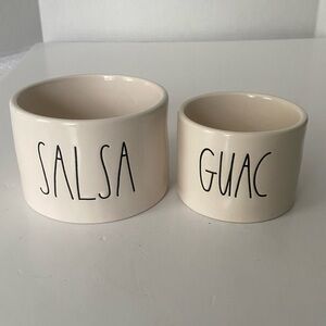 Rae Dunn Salsa & Guac Cream Colour Serving Bowls